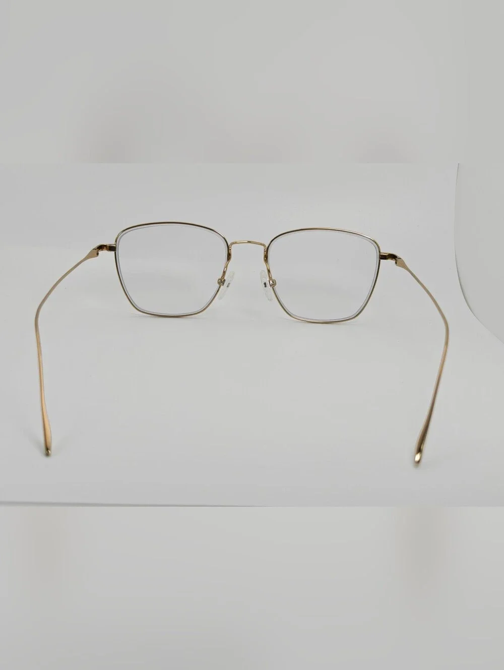 Future. Titianium. Gold Metal Square Eyeglasses.